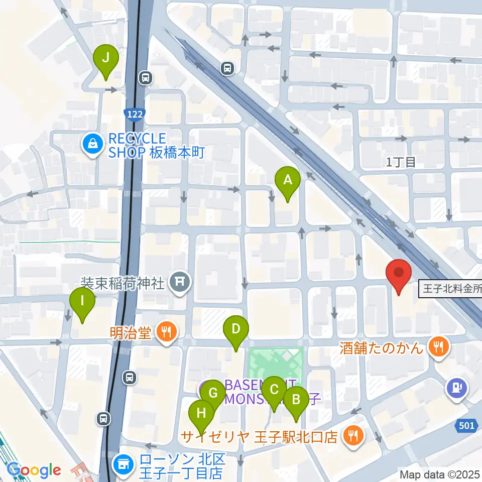 武蔵野楽器周辺のホテル一覧地図