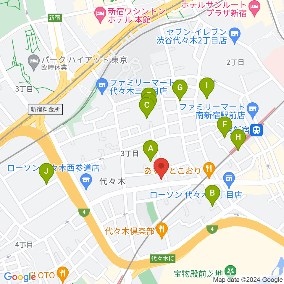 オープンエアースタジオ周辺のホテル一覧地図