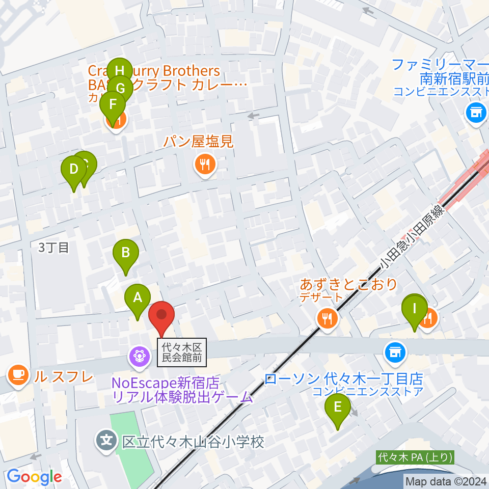 オープンエアースタジオ周辺のホテル一覧地図