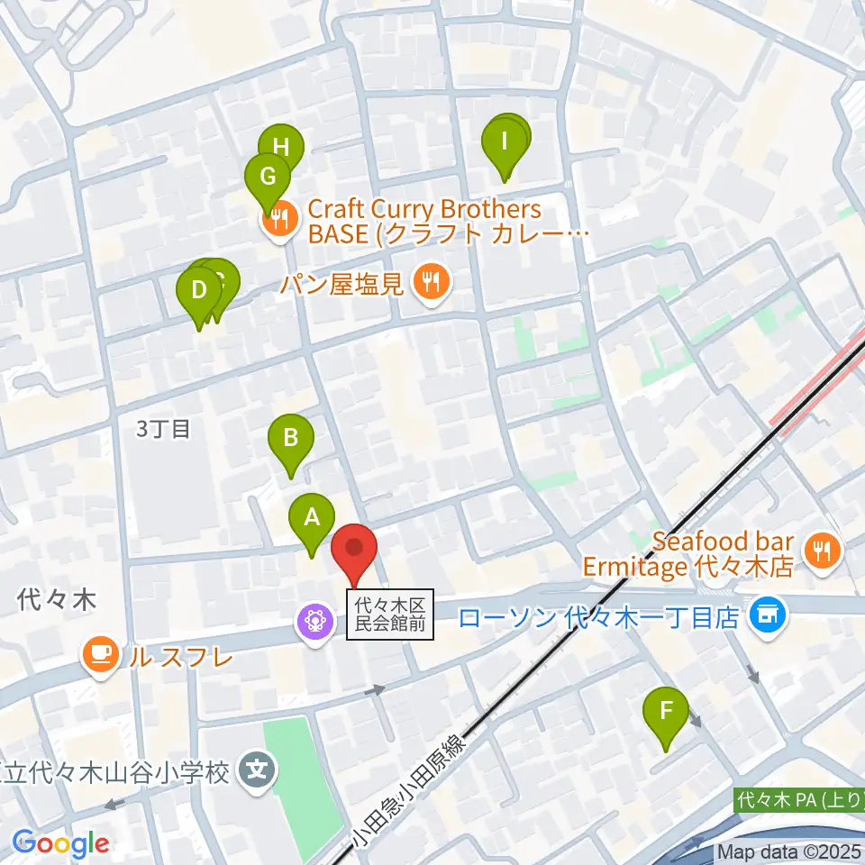 オープンエアースタジオ周辺のホテル一覧地図