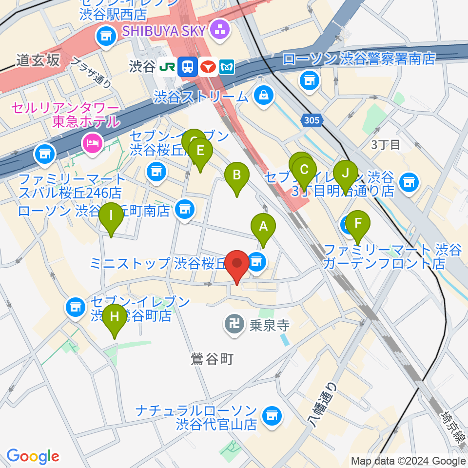 楽器レンタルドットコム周辺のホテル一覧地図