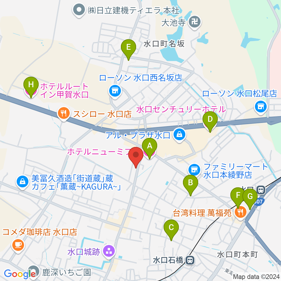 サンクス楽器周辺のホテル一覧地図