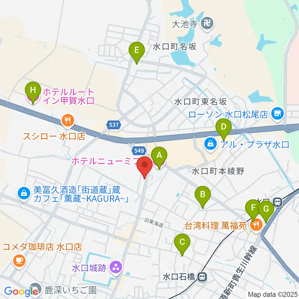 サンクス楽器周辺のホテル一覧地図