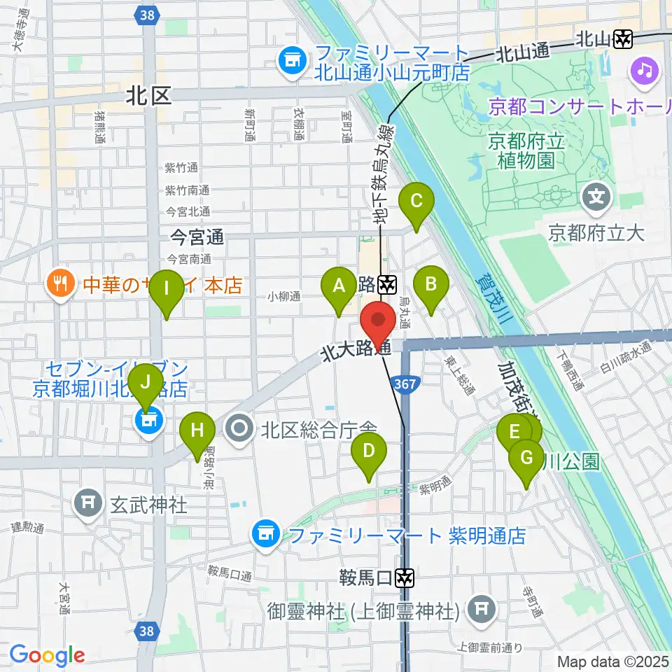 アメリカヤ楽器店周辺のホテル一覧地図