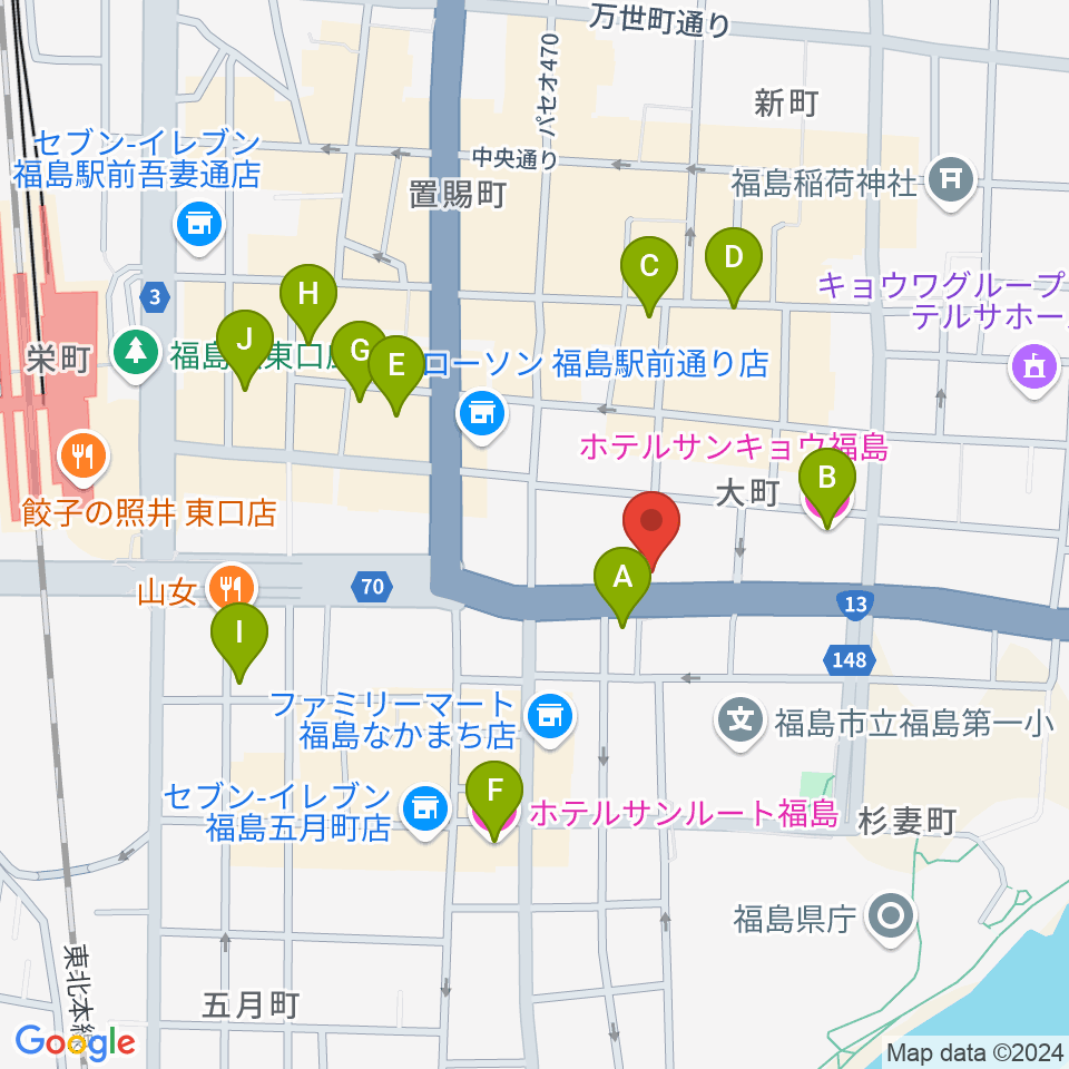 アイヴィー楽器周辺のホテル一覧地図