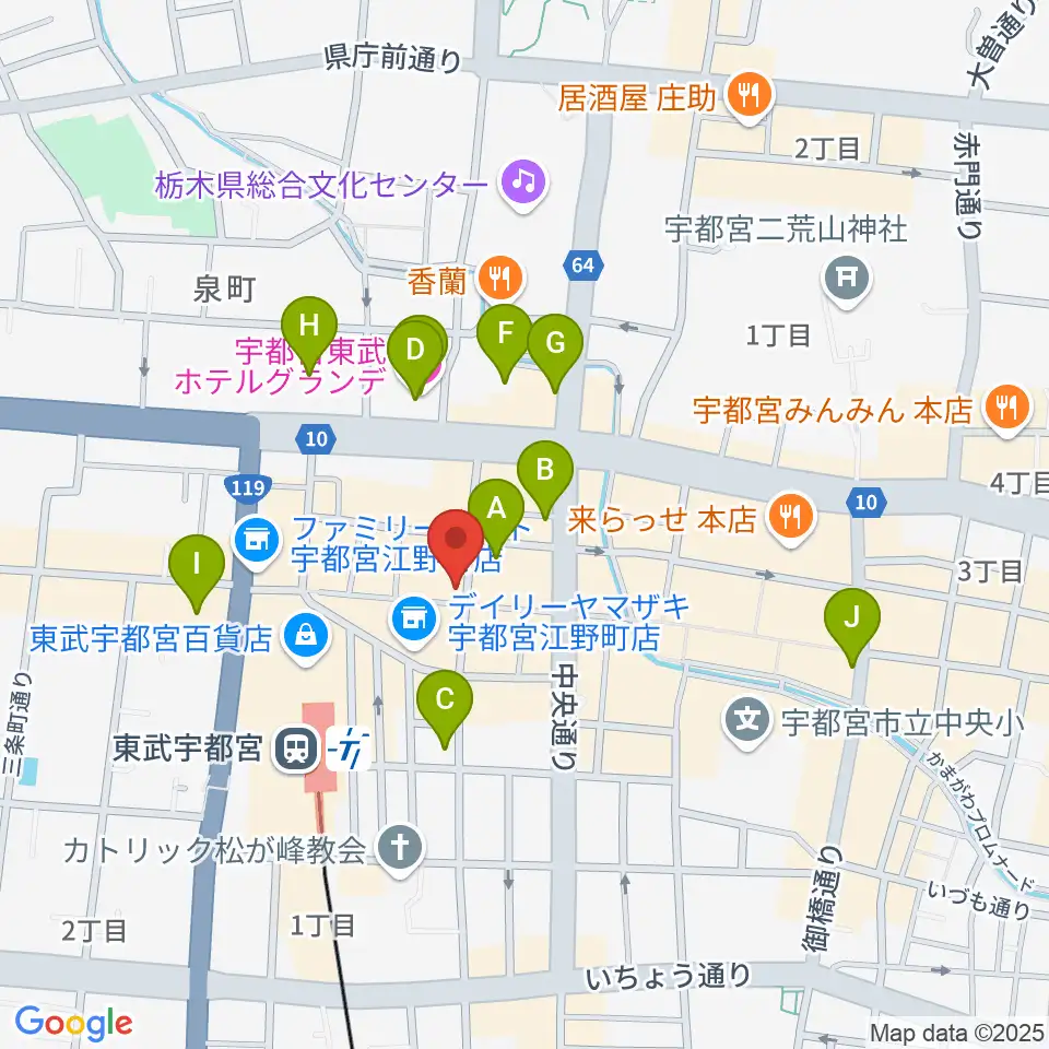 BACK BEAT ギターショップ周辺のホテル一覧地図