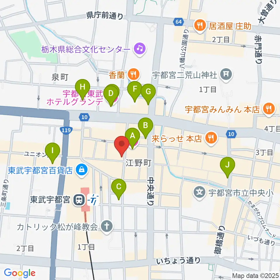 BACK BEAT ギターショップ周辺のホテル一覧地図
