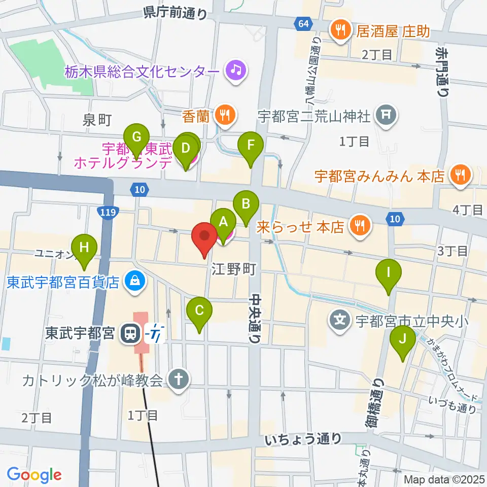 BACK BEAT ギターショップ周辺のホテル一覧地図