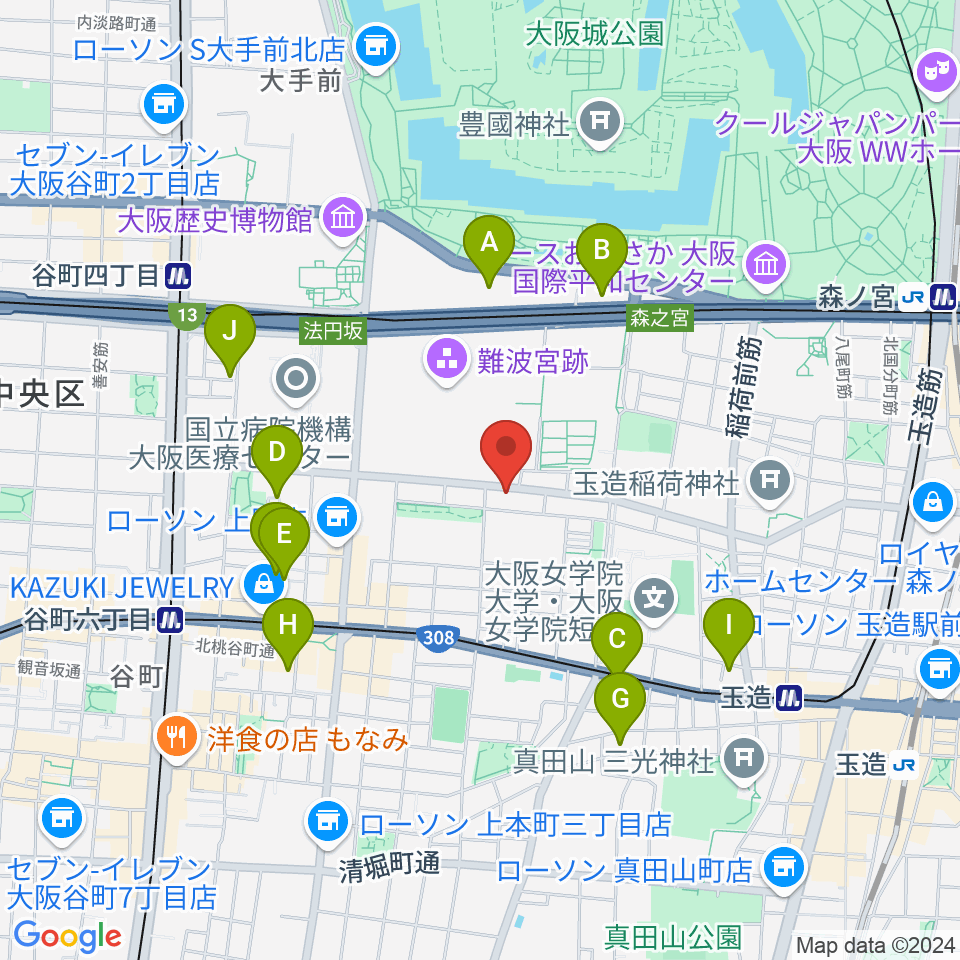 Blue10周辺のホテル一覧地図