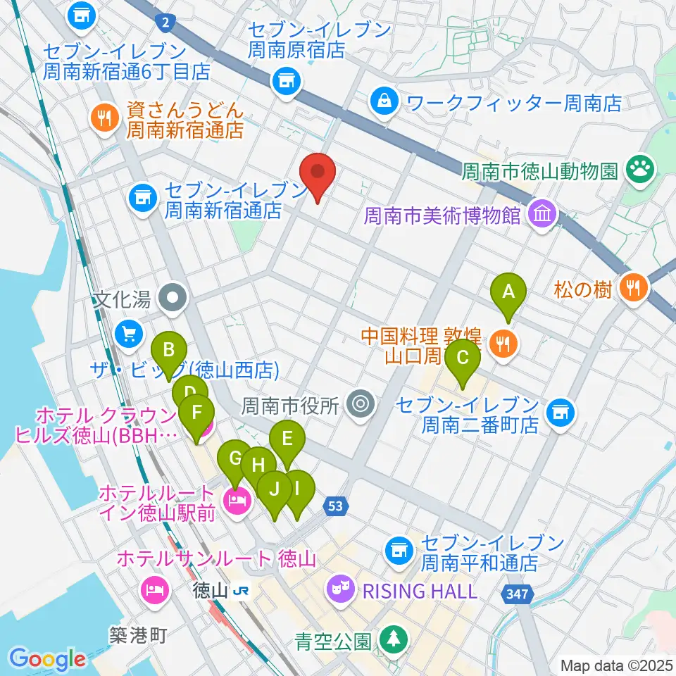 竹勇尺八工房周辺のホテル一覧地図