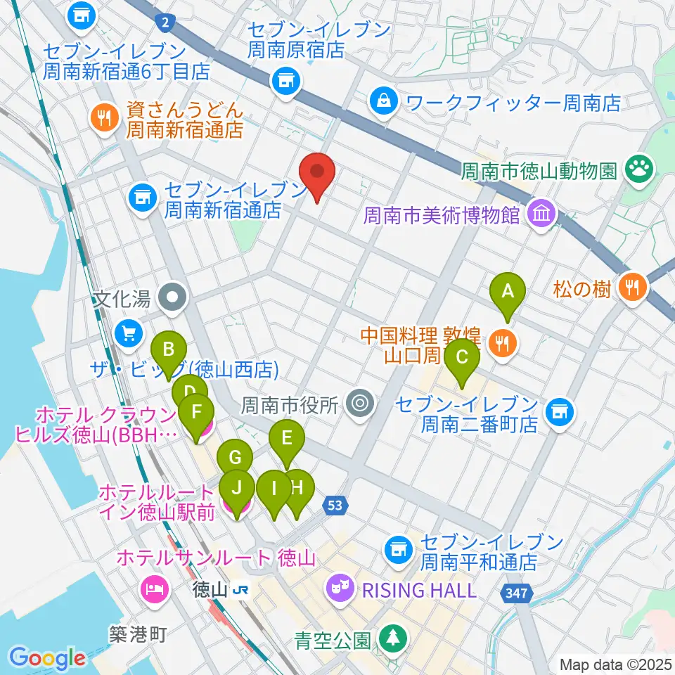 竹勇尺八工房周辺のホテル一覧地図