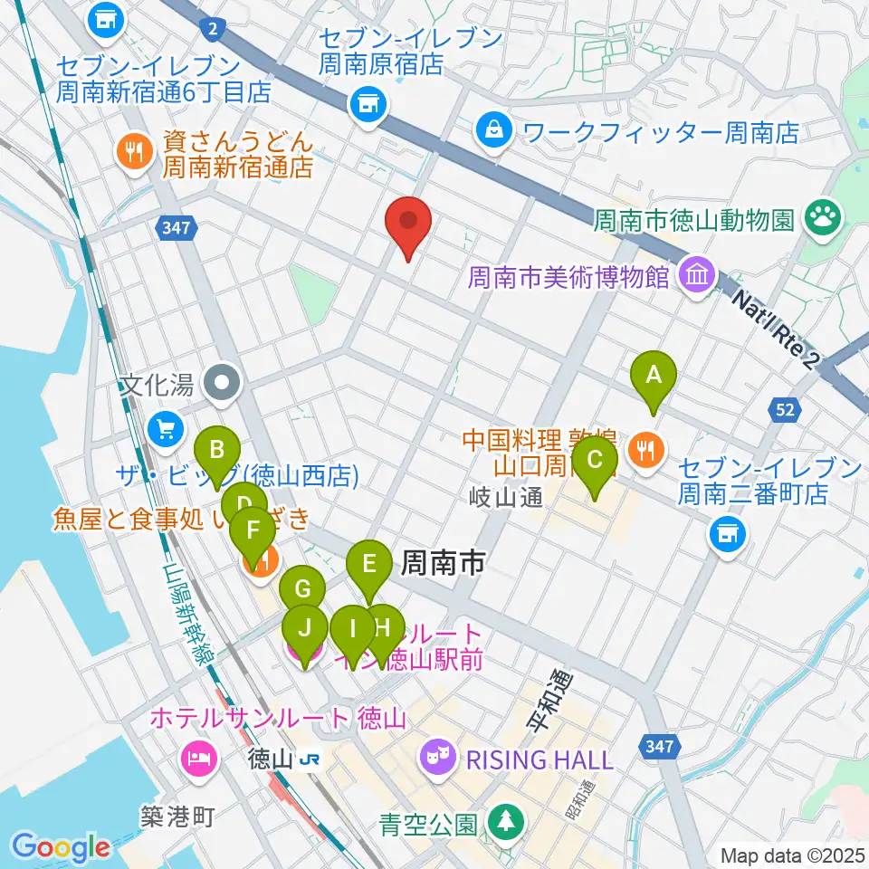 竹勇尺八工房周辺のホテル一覧地図