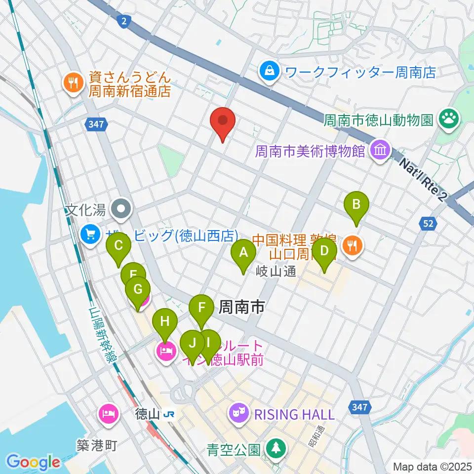 竹勇尺八工房周辺のホテル一覧地図