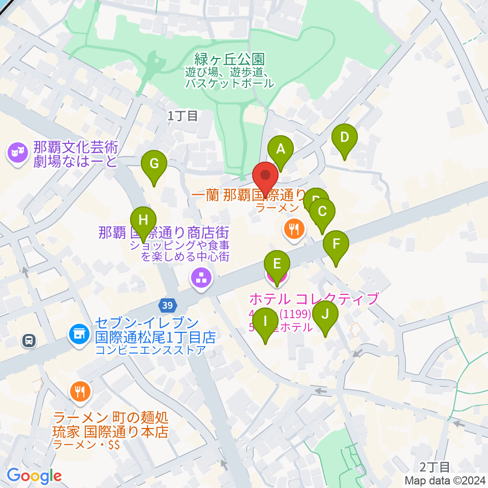 ちんだみ三線店 沖縄本店周辺のホテル一覧地図