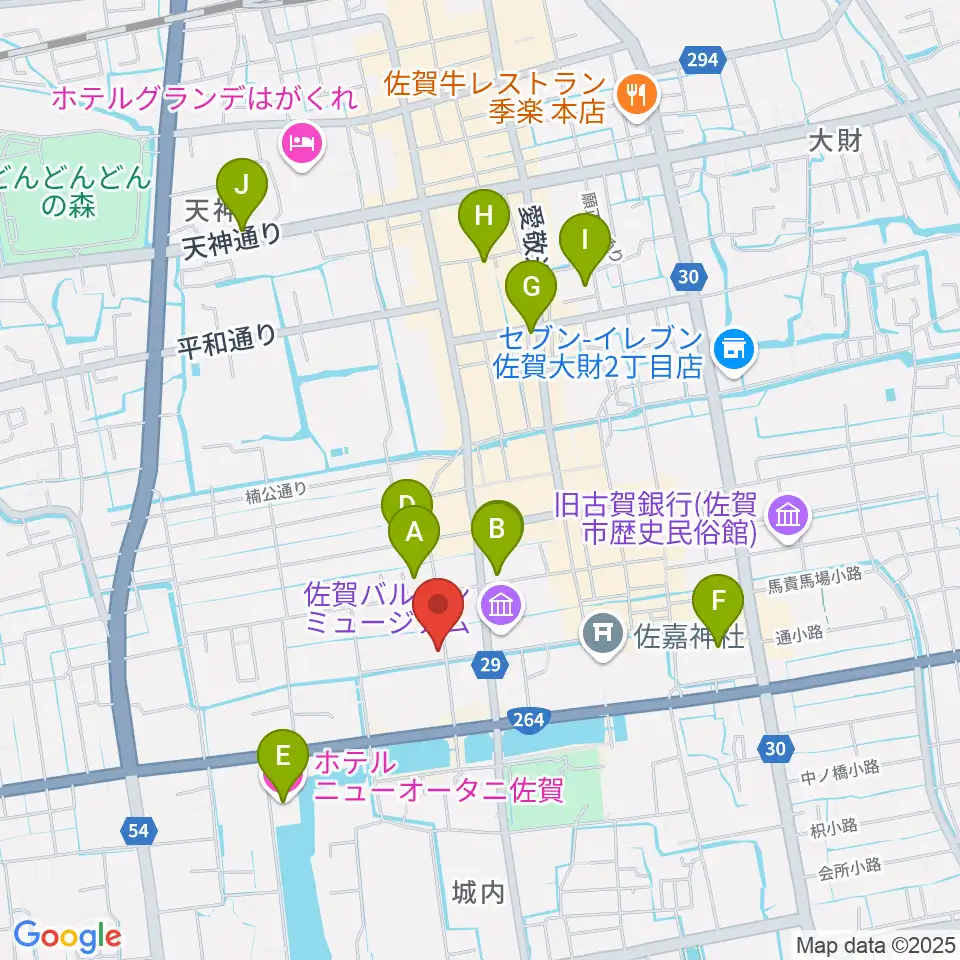 中央楽器 佐賀本店周辺のホテル一覧地図