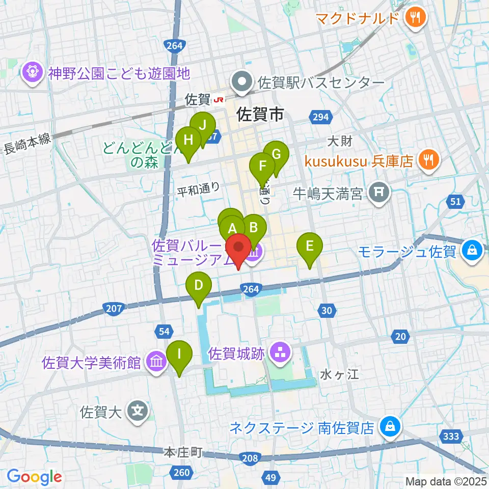 中央楽器 佐賀本店周辺のホテル一覧地図