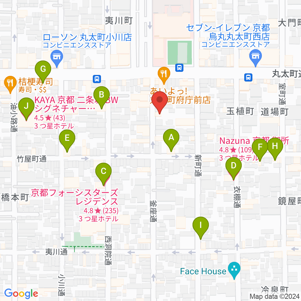 ライトニン周辺のホテル一覧地図