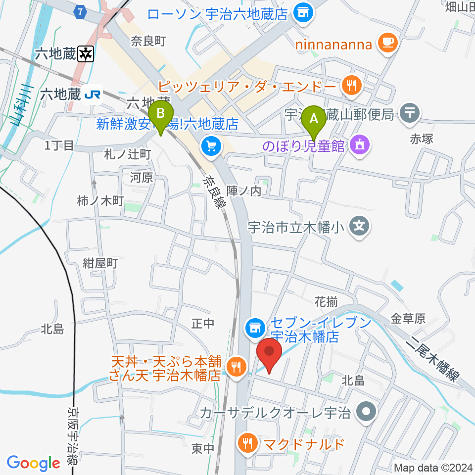 ふたば楽器店周辺のホテル一覧地図