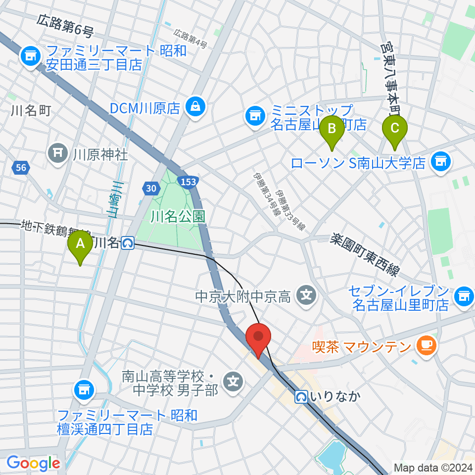 ギターショップTWO TONE周辺のホテル一覧地図