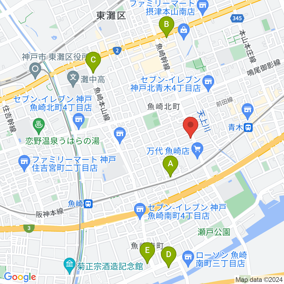 グランド楽器周辺のホテル一覧地図