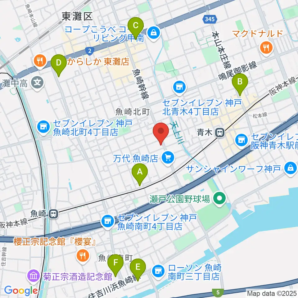 グランド楽器周辺のホテル一覧地図