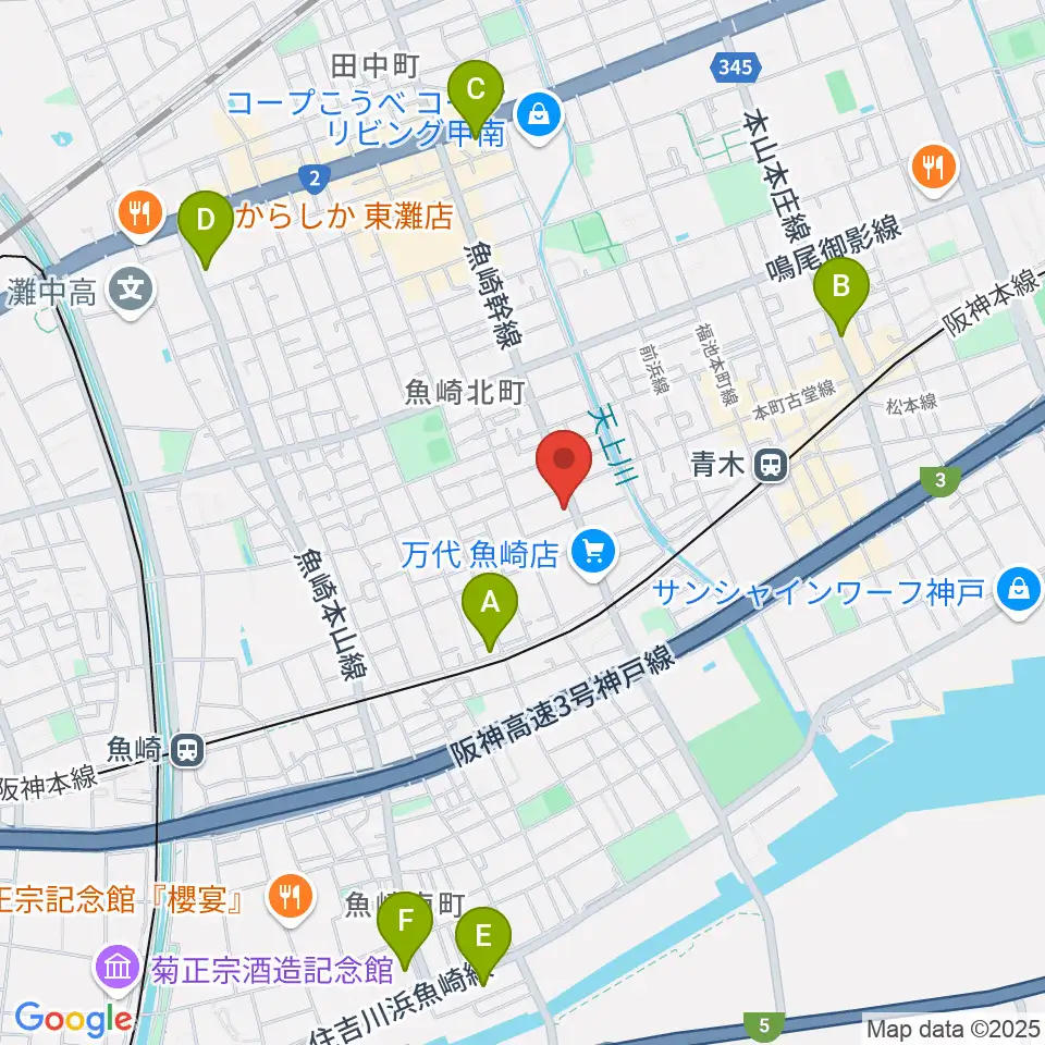 グランド楽器周辺のホテル一覧地図