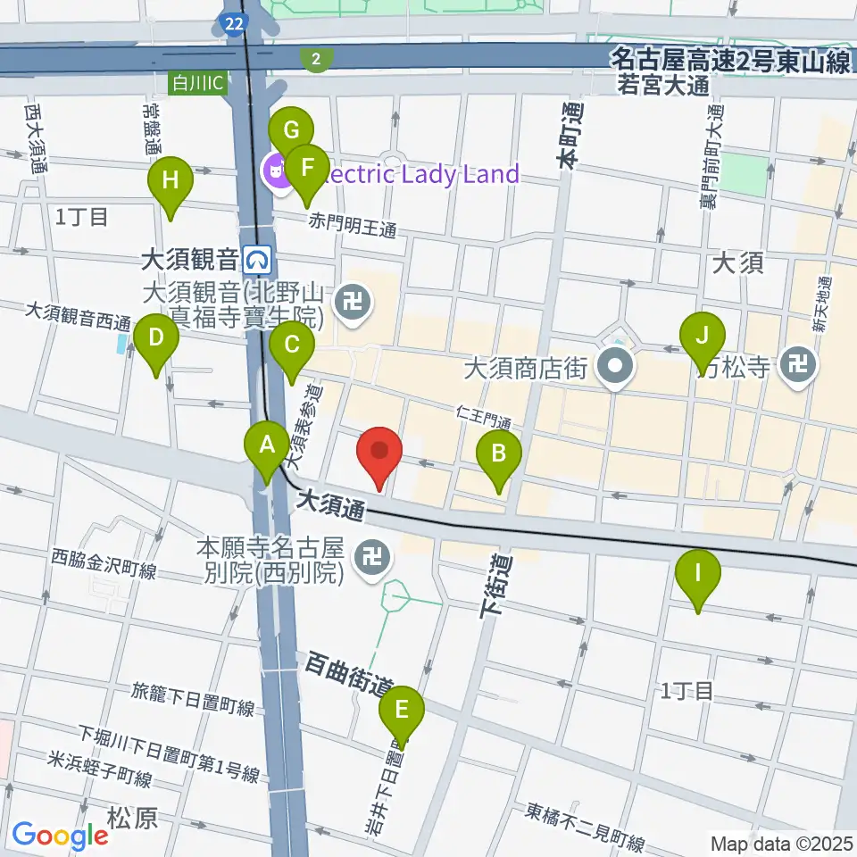グレイテストヒッツ周辺のホテル一覧地図