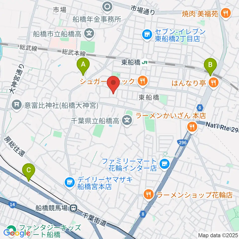 GUITAR LAB周辺のホテル一覧地図