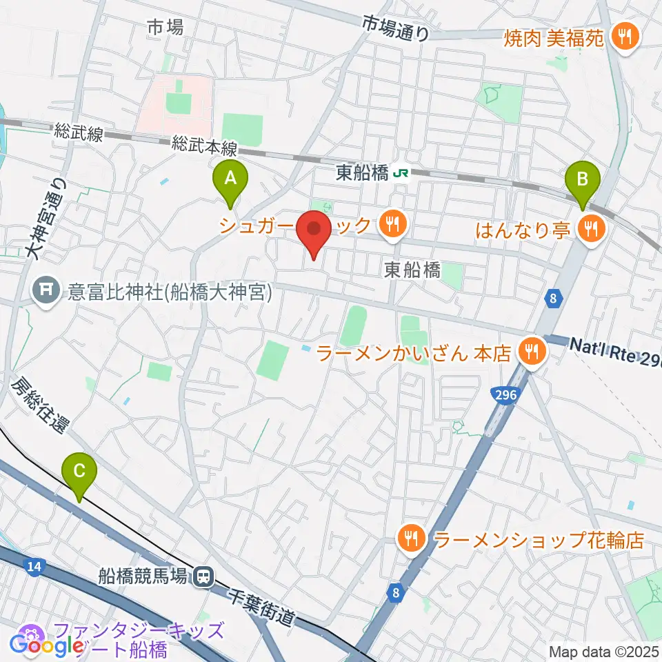 GUITAR LAB周辺のホテル一覧地図