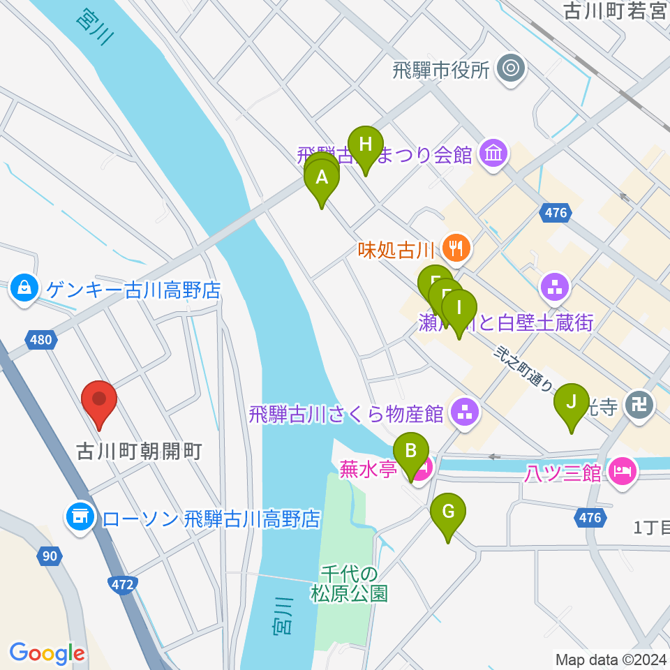 ギターのナカムラ周辺のホテル一覧地図