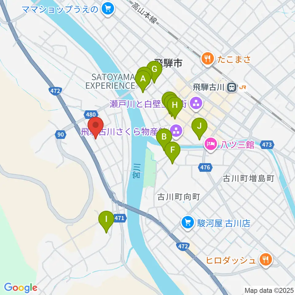 ギターのナカムラ周辺のホテル一覧地図