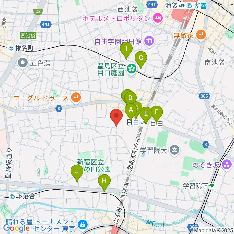 ギタルラ社 東京古典楽器センター周辺のホテル一覧地図