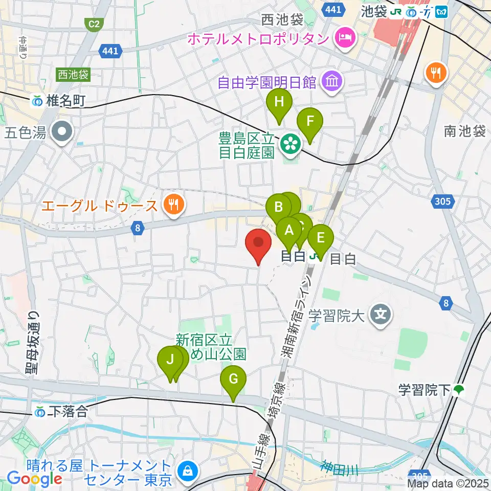 ギタルラ社 東京古典楽器センター周辺のホテル一覧地図