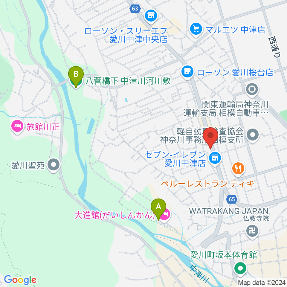 コアアートスクエア周辺のホテル一覧地図