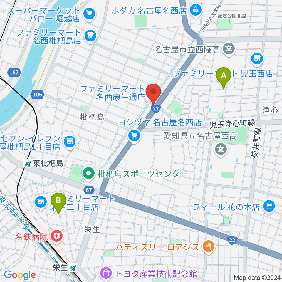 日野屋和楽器店周辺のホテル一覧地図