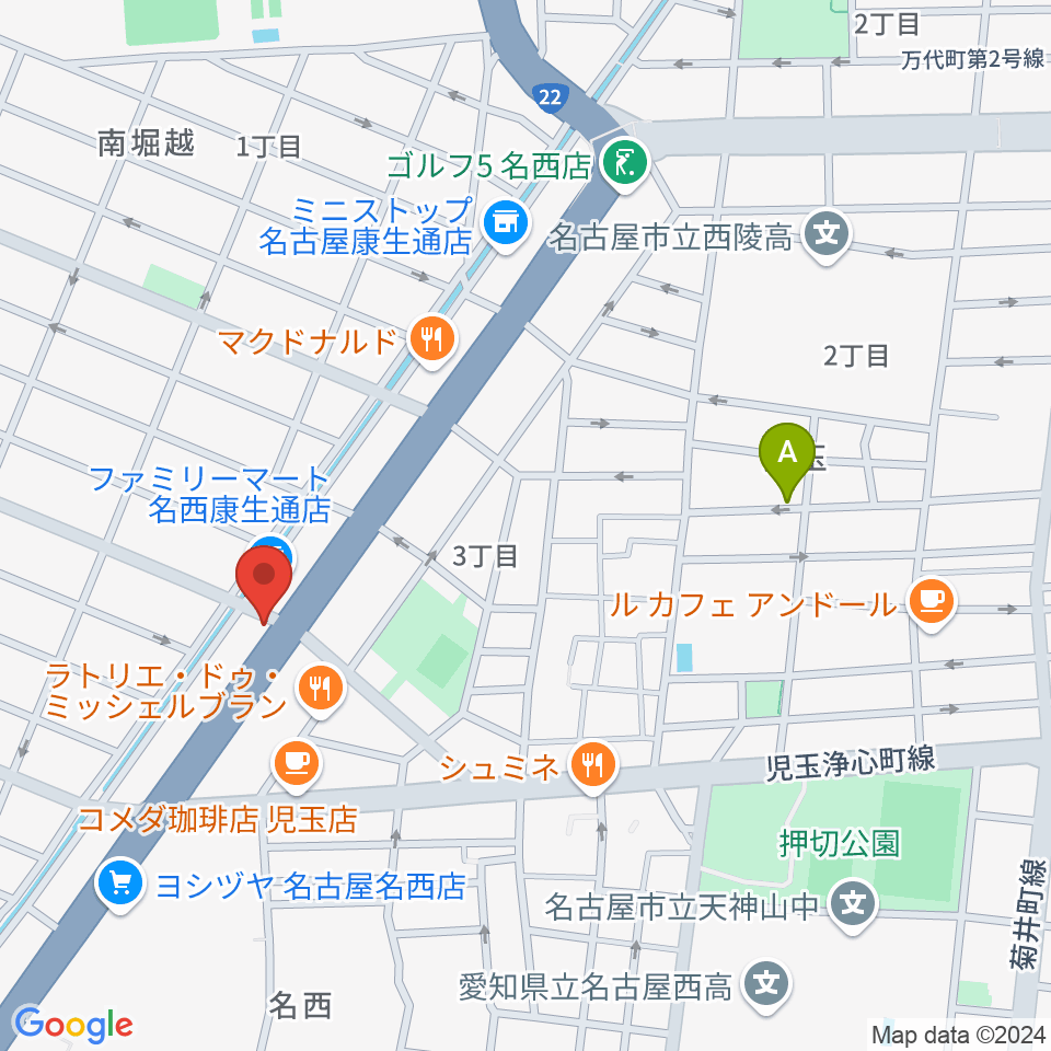 日野屋和楽器店周辺のホテル一覧地図