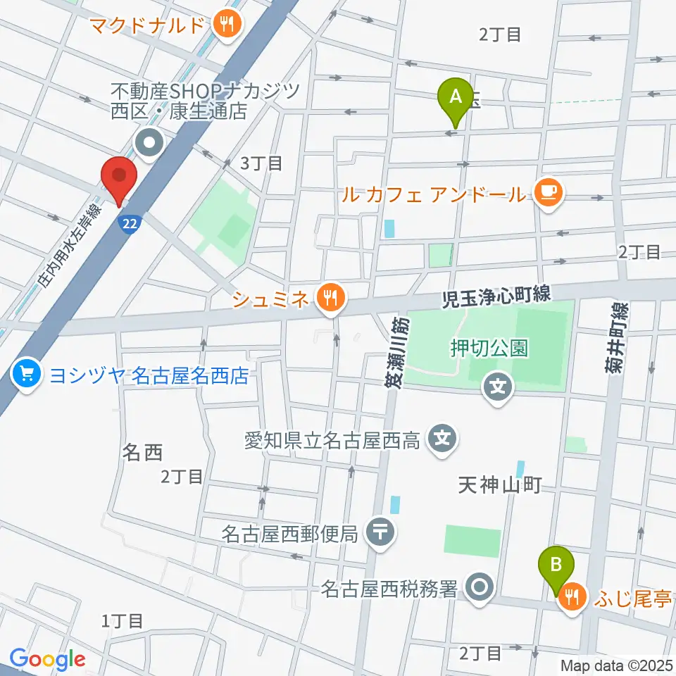日野屋和楽器店周辺のホテル一覧地図