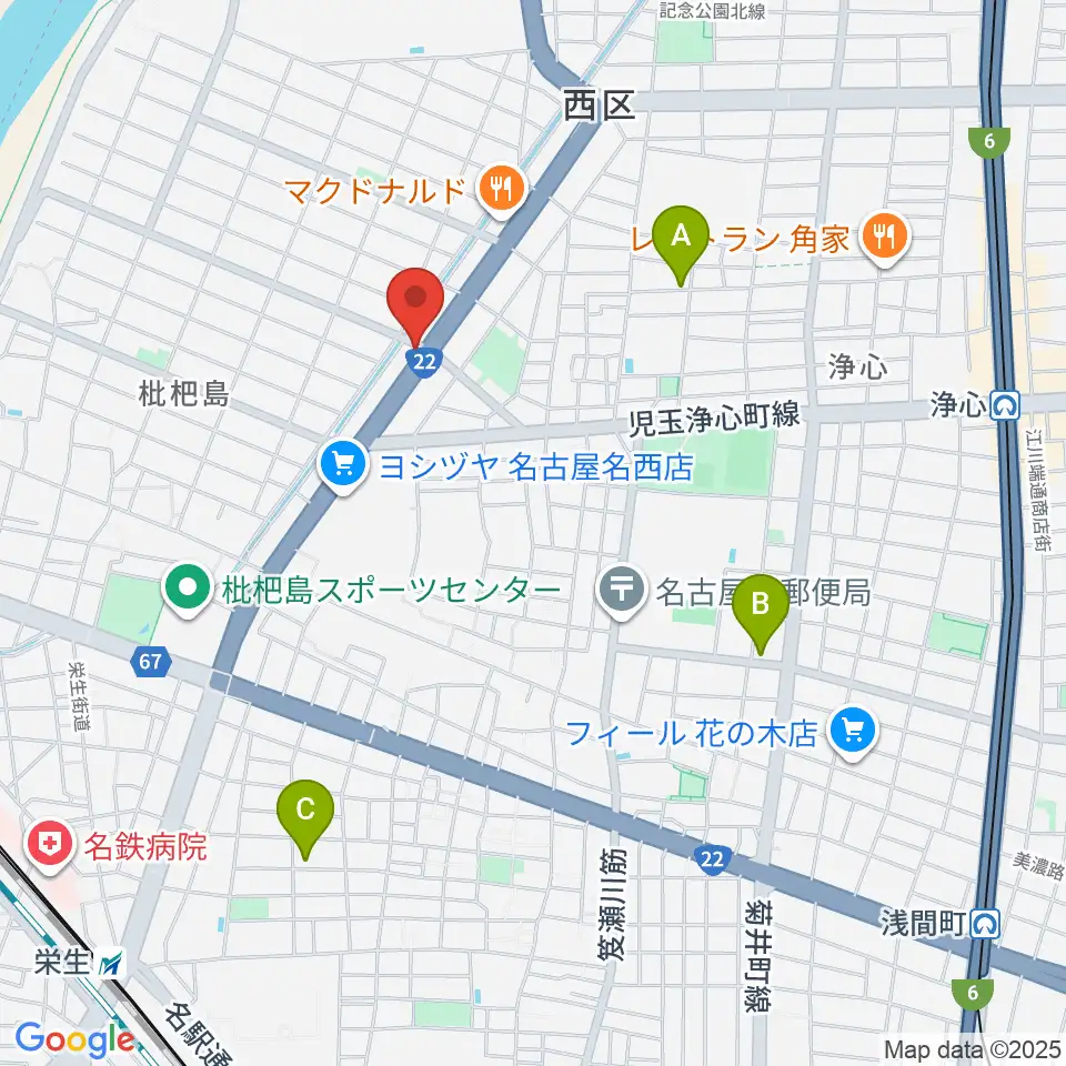 日野屋和楽器店周辺のホテル一覧地図