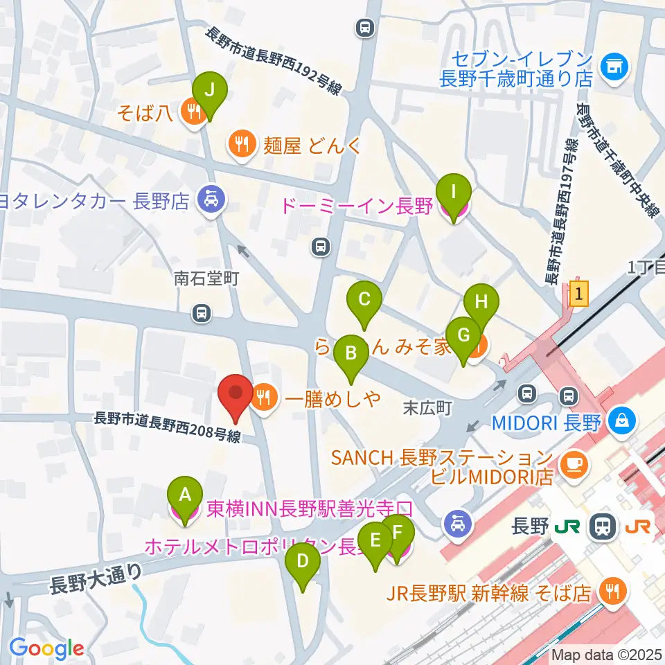 ヒオキ楽器 本店シャコンヌ周辺のホテル一覧地図