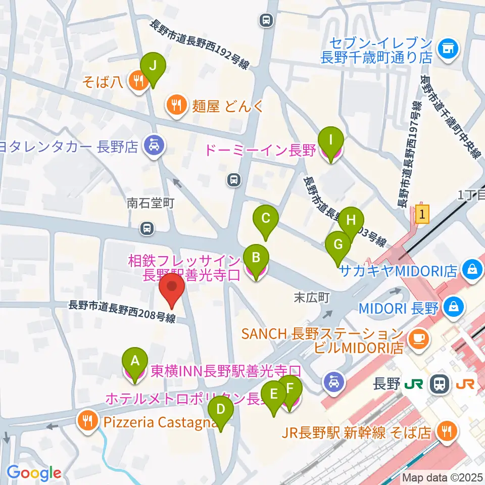 ヒオキ楽器 本店シャコンヌ周辺のホテル一覧地図