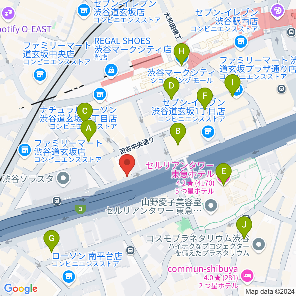 フーチーズ周辺のホテル一覧地図