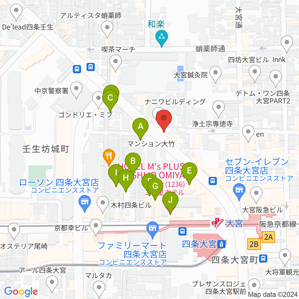 きんこう楽器周辺のホテル一覧地図