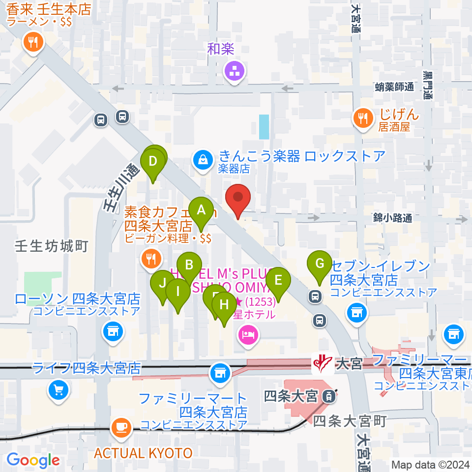 きんこう楽器周辺のホテル一覧地図