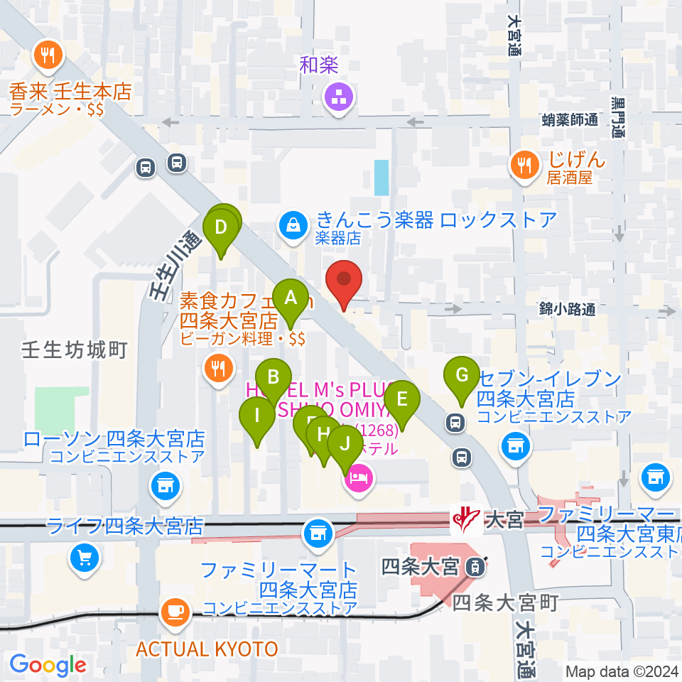 きんこう楽器周辺のホテル一覧地図