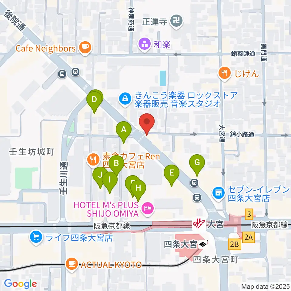 きんこう楽器周辺のホテル一覧地図