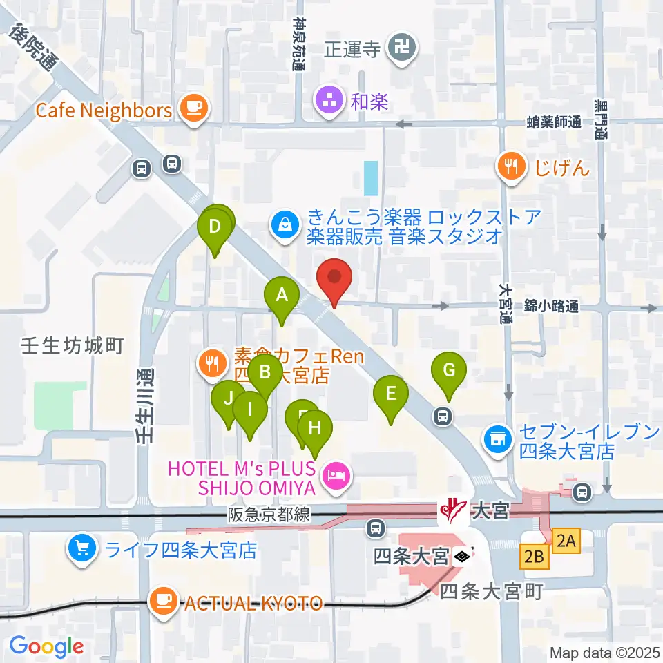 きんこう楽器周辺のホテル一覧地図