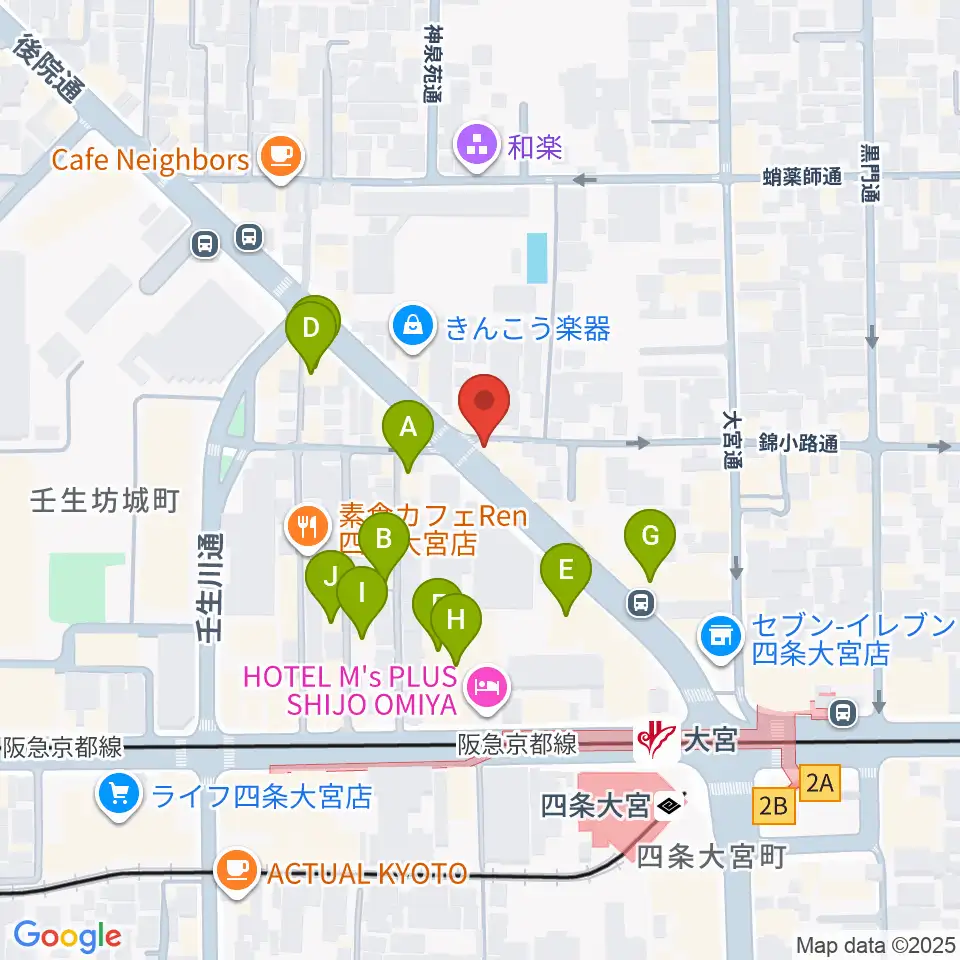 きんこう楽器周辺のホテル一覧地図
