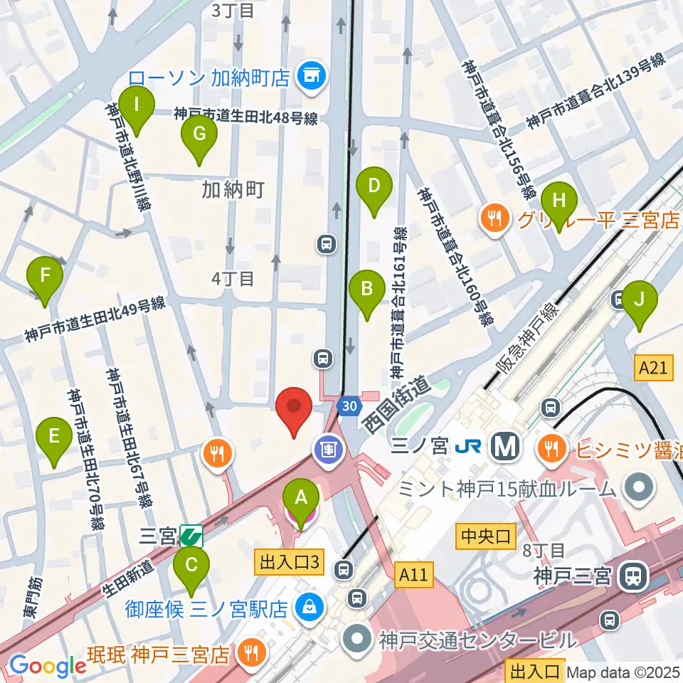 神戸楽譜周辺のホテル一覧地図