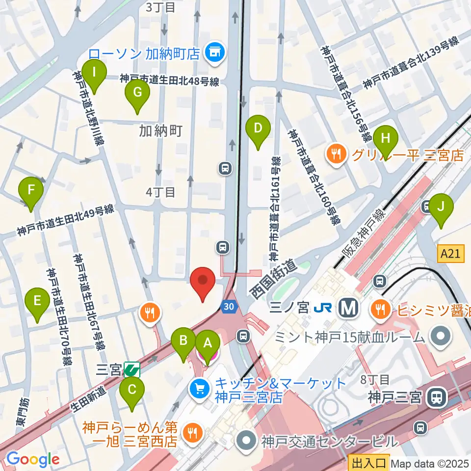 神戸楽譜周辺のホテル一覧地図