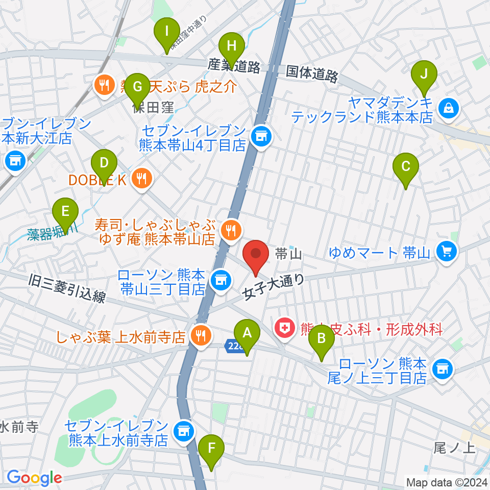 古城楽器周辺のホテル一覧地図